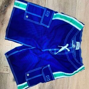 New Old Navy Lined Swim Board Shorts swin trunks blue white